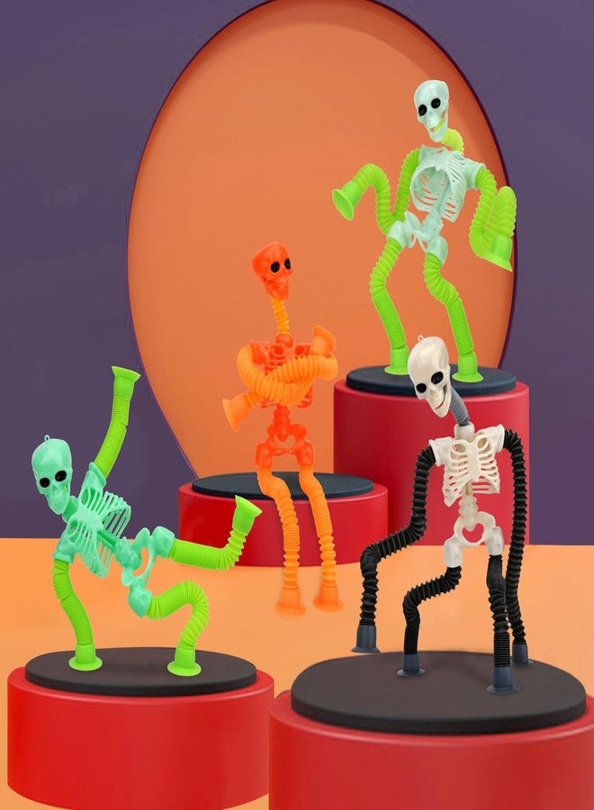 COLEGRY Halloween Pop Tubes Skeleton Fidget Toys for Kids, Telescopic Suction Cup Baby Toddlers Age 3-9 Fine Motor Skills, Gifts for 3 4 5 6 7 8 9 Year Old Boys Girls, 4 Pack - Image 5